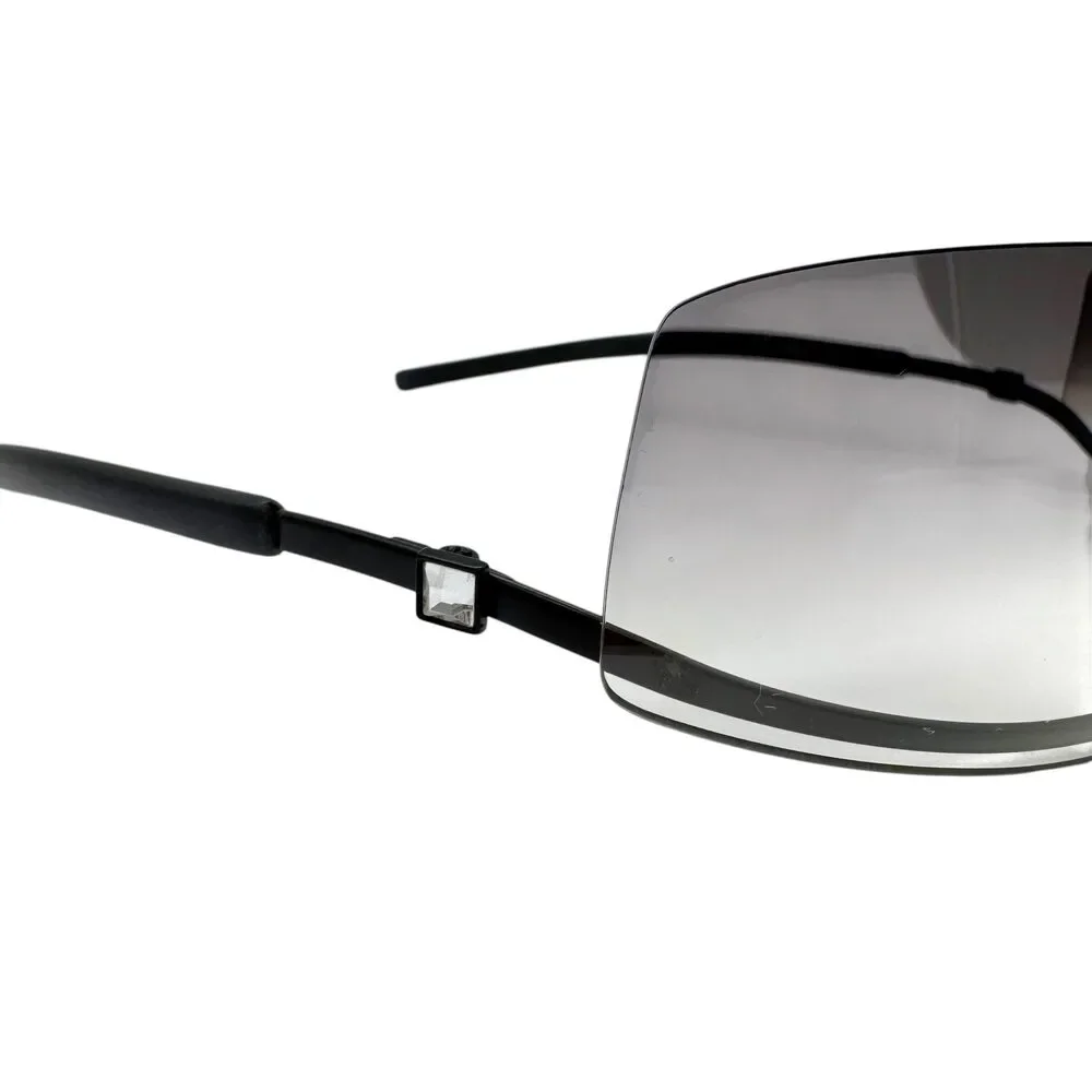 Chanel 4066-B Gray Gradient Lens Bottom Rim & Crystal Arm Sunglasses w/ Case